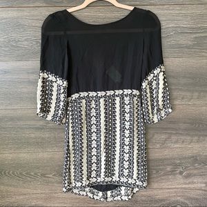 ESKELL | Anthropology Black Boho Silk Bell Sleeve Dress